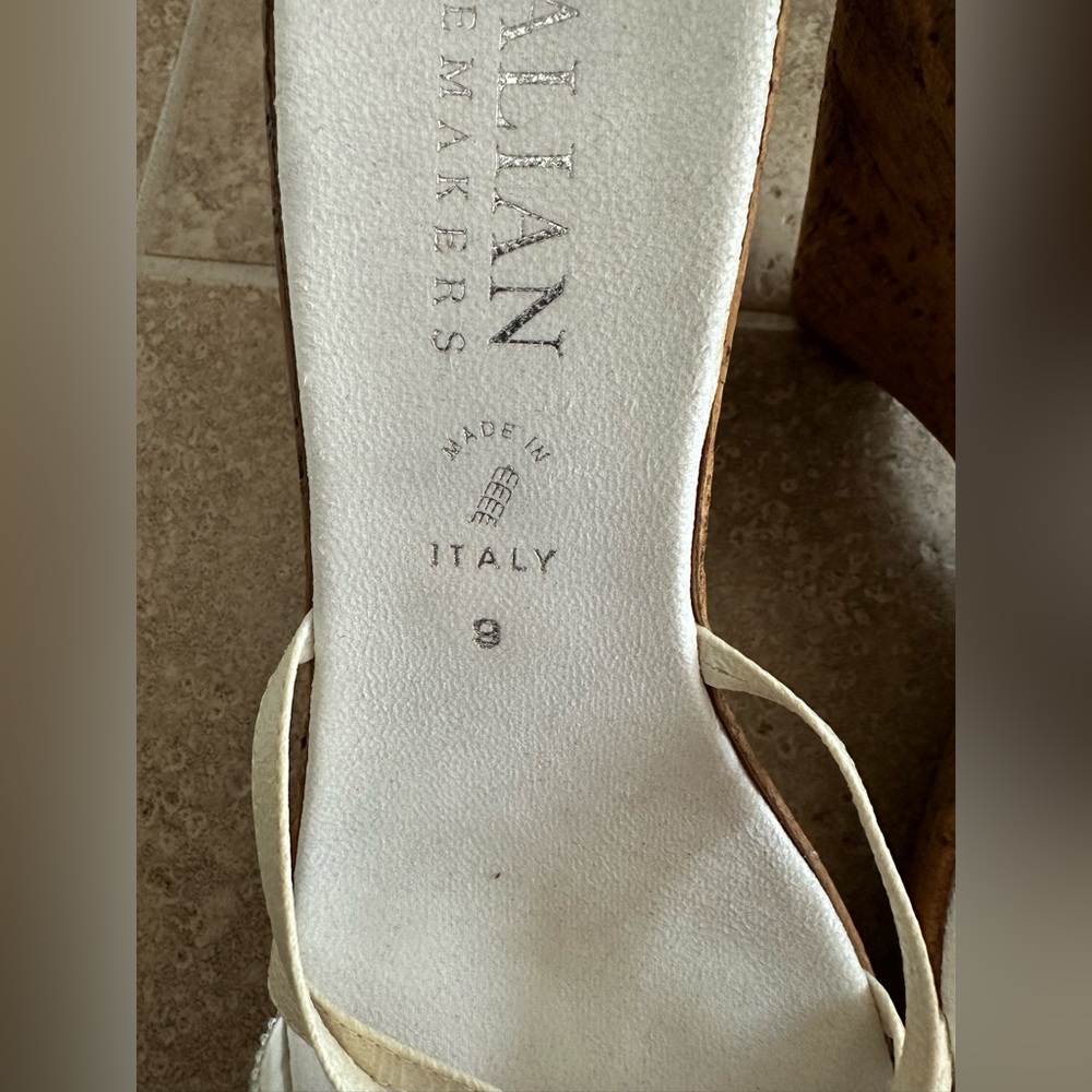 Italian Shoemakers Ivory Beaded Slide Sandals - Picture 3 of 7